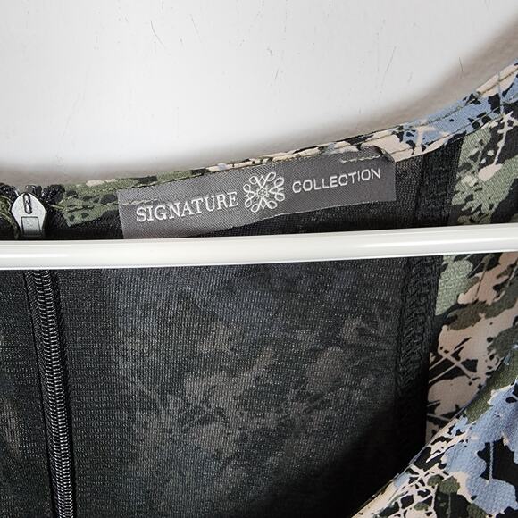 Signature Collection Floral Dress Size 22/24W Flutter Sleeve Art to Wear Office - Picture 9 of 10